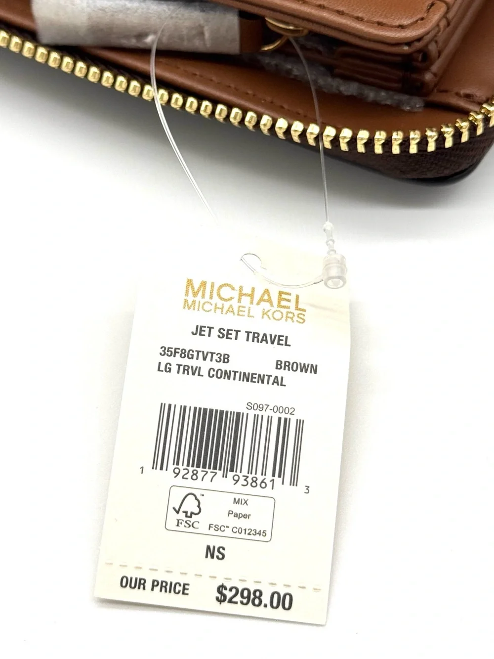 Michael Kors Large Continental Wallet Wristlet Brown/Gold